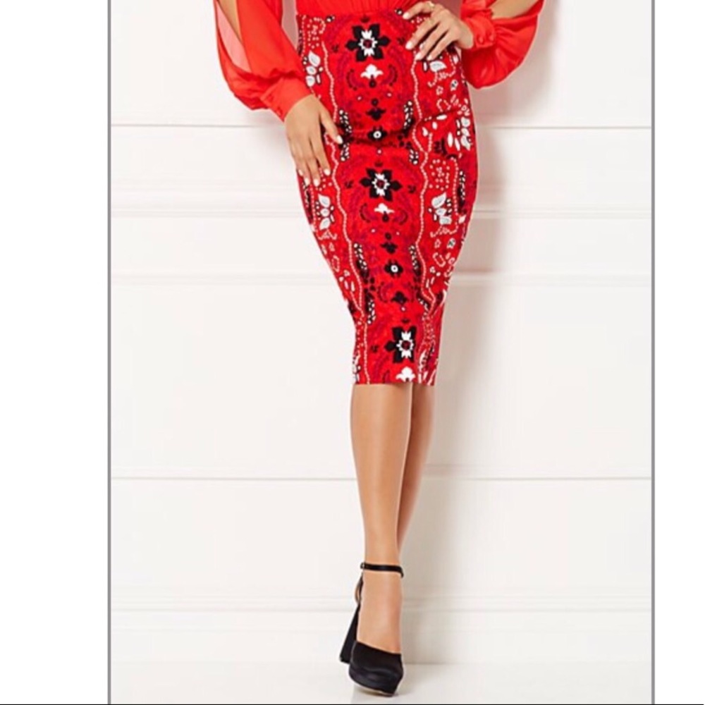 Red New York & Company Eva Mendez skirt